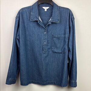 Time and Tru Blue Denim Top